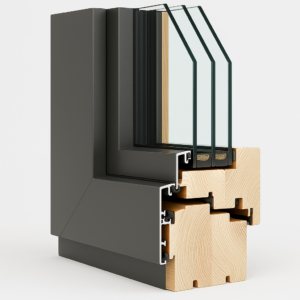 Holzfenster mit Aluminiumvorsatzschale