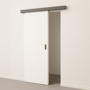 Schiebetür an der Wand laufend